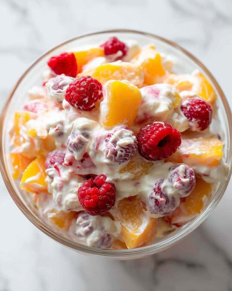 Raspberry Peach Cheesecake Salad Recipe