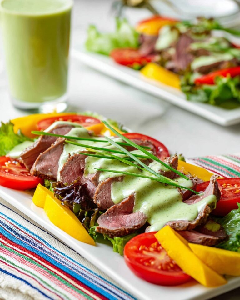 Grilled Steak and Mango Salad with Avocado Ranch Dressing Recipe