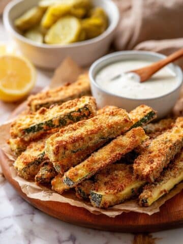 Air Fryer Zucchini Fries with Lemon Garlic Aioli Recipe
