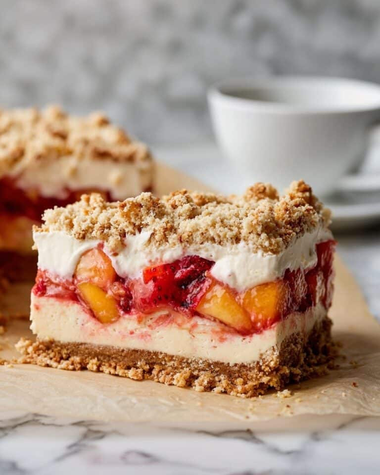 No Bake Vegan Peach Cobbler Cheesecake Recipe
