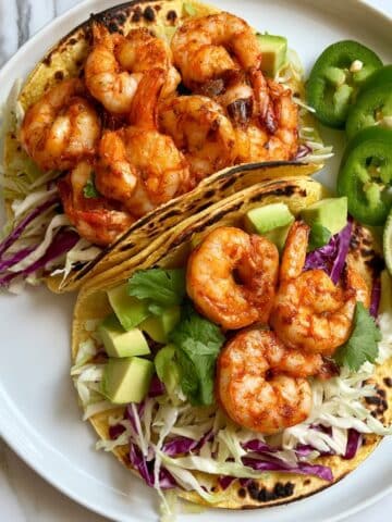 Shrimp Tacos with Cabbage Slaw and Cilantro Recipe