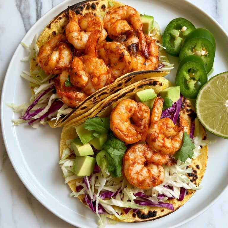 Shrimp Tacos with Cabbage Slaw and Cilantro Recipe
