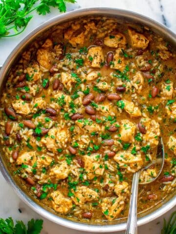 15-Minute Salsa Verde Chicken, Rice, and Beans Recipe