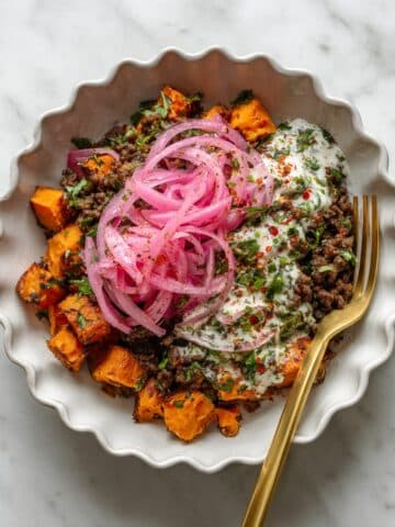 Homemade Street Corn Beef and Sweet Potato Bowls Recipe