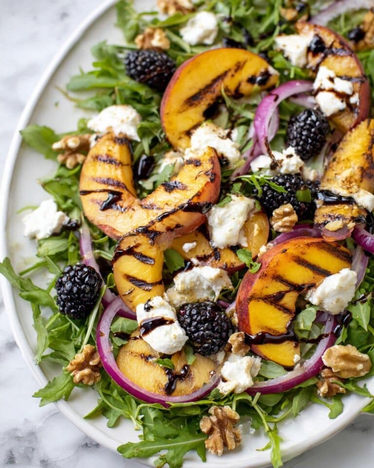 Burrata & Grilled Peach Salad Recipe