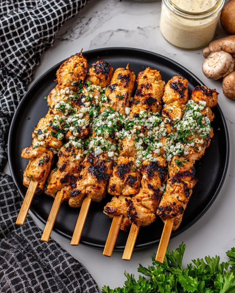 Garlic Parmesan Chicken Skewers Recipe