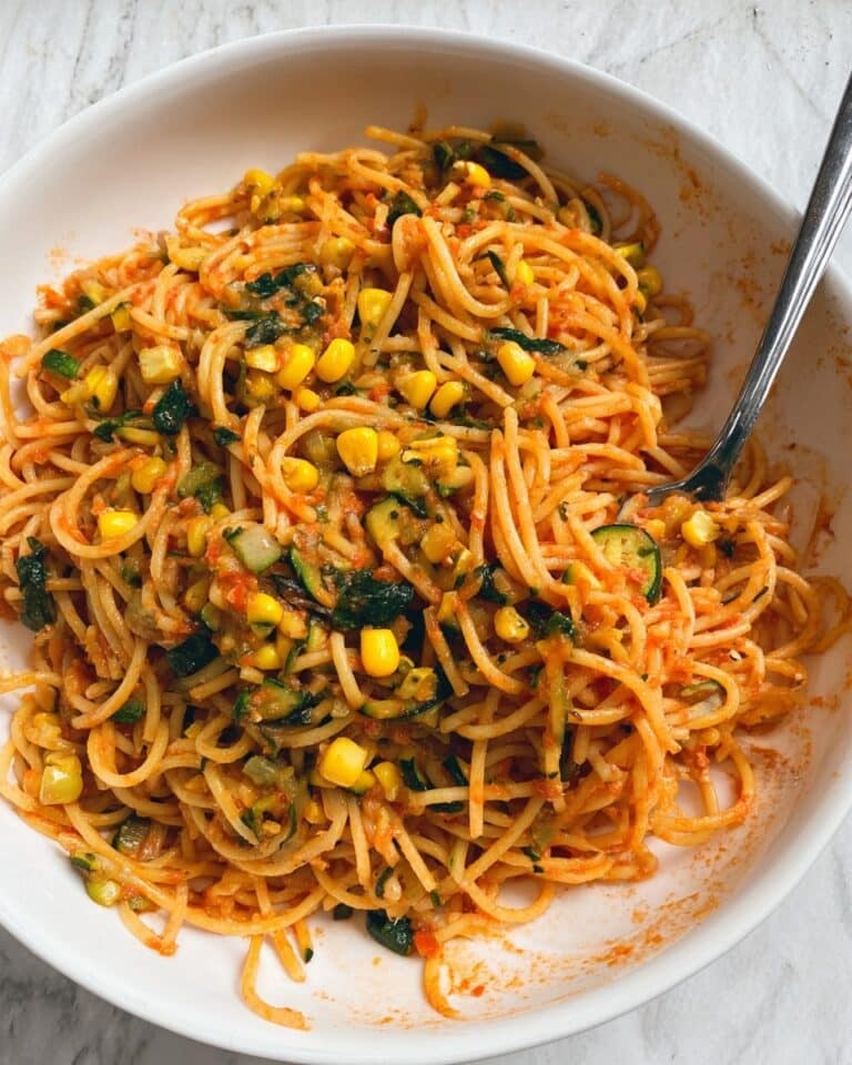 Summer Pasta with Corn, Zucchini, and Marinara Recipe