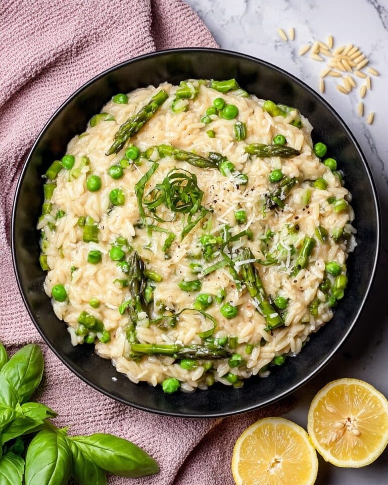 One Pot Orzo with Asparagus and Peas Recipe