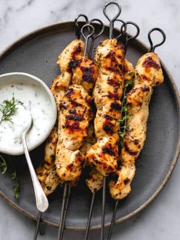 Grilled Chicken Souvlaki with Tzatziki Sauce Recipe