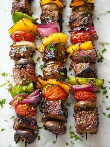 Grilled Beef Kabobs with Vegetables and Balsamic Marinade Recipe