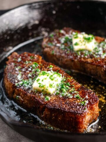 Perfectly Seared New York Strip Steak with Resting Butter Recipe