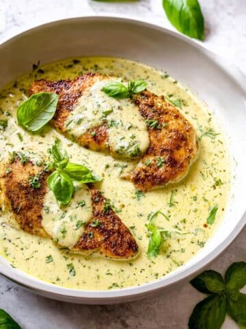 Pan Fry Tilapia with Pesto Cream Sauce Recipe