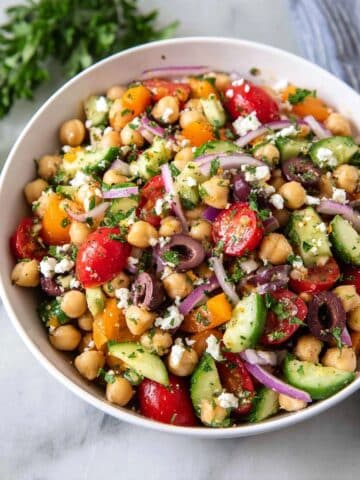 Chickpea Salad with Feta, Fresh Herbs, and Lemon-Honey Dressing Recipe