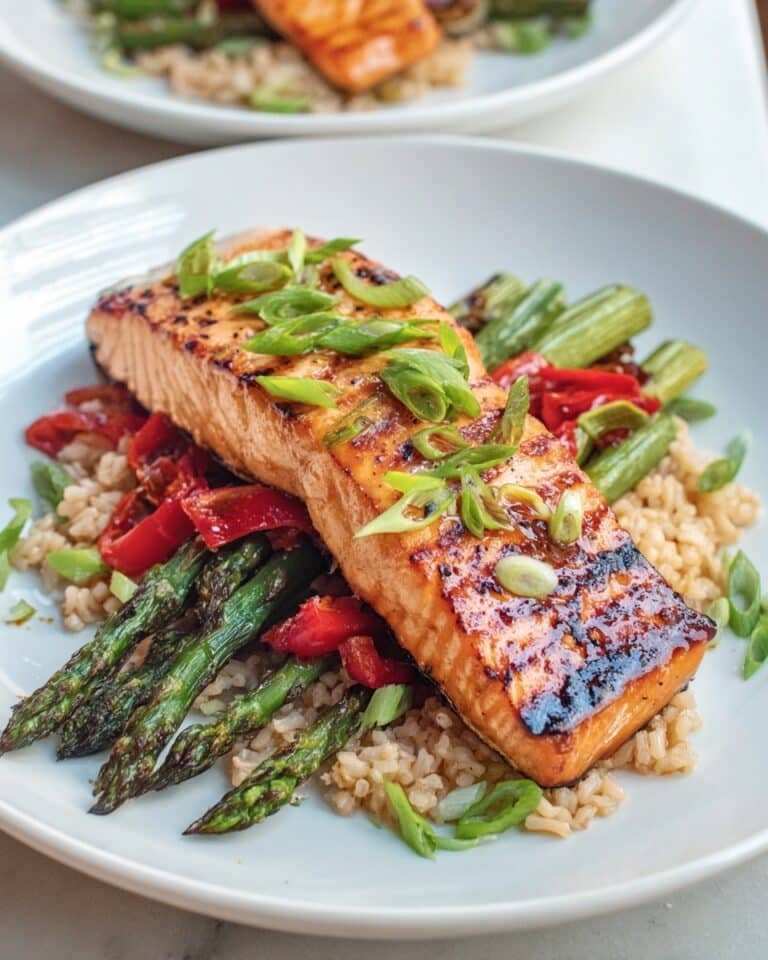 20-Min Sheet Pan Maple Glazed Asian Salmon & Veggies Recipe