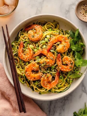 Shrimp and Zucchini Noodles Stir Fry Recipe