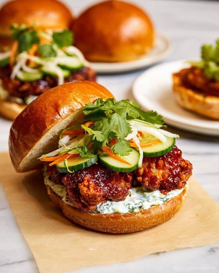 Gochujang Fried Chicken Sandwich with Cilantro Mayo Recipe