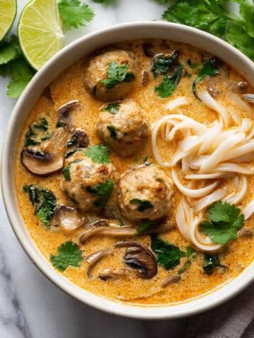 Thai Inspired Chicken Meatball Soup Recipe