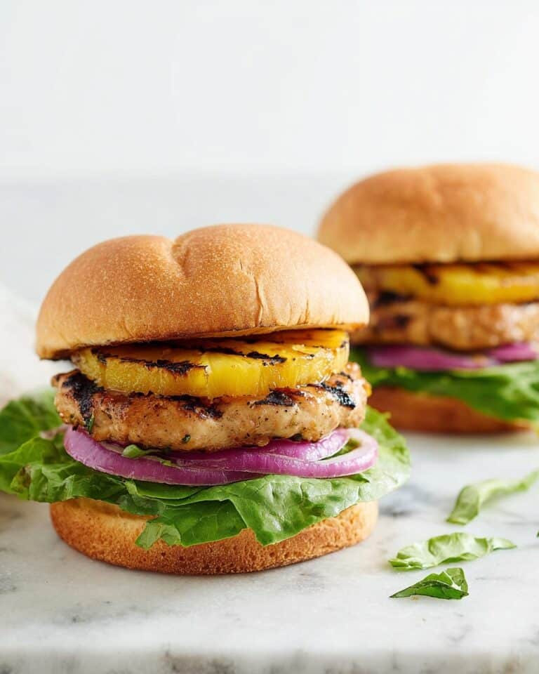 Hawaiian Teriyaki Turkey Burgers with Grilled Pineapple Recipe