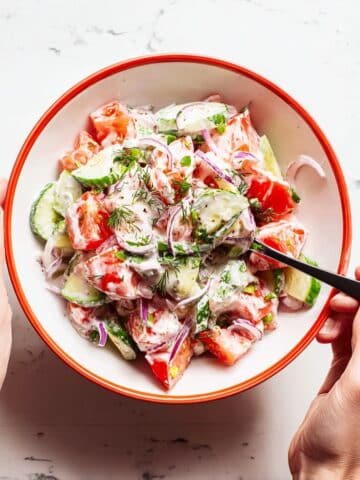 Creamy Cucumber Tomato Salad Recipe