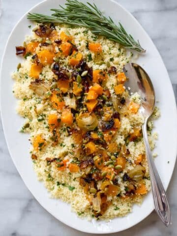Bulgur Salad with Roasted Butternut Squash, Leeks, and Pumpkin Seeds Recipe