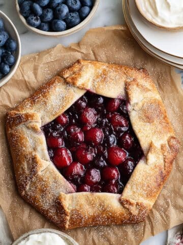 Cherry Galette with Cool Whip and Fresh Blueberries Recipe