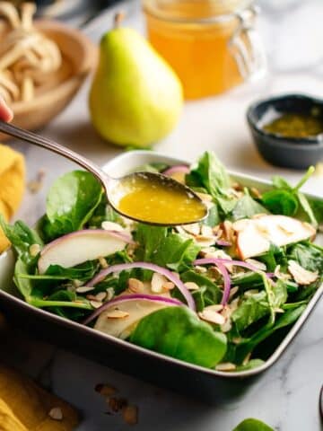 Pear Arugula Salad with Balsamic Honey Dressing Recipe