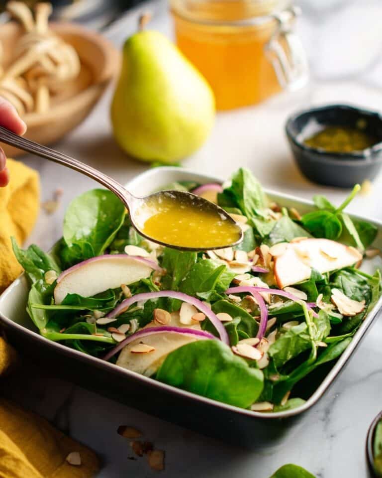 Pear Arugula Salad with Balsamic Honey Dressing Recipe