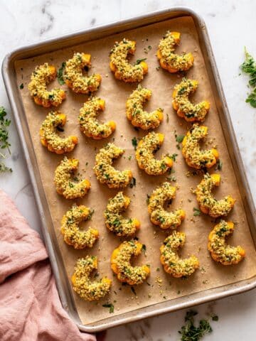 Garlic & Herb Breaded Delicata Squash Recipe
