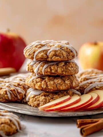Apple Cinnamon Oatmeal Cookies with Cinnamon Glaze Recipe