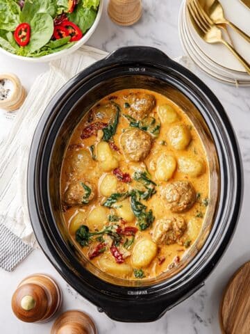 Crockpot Tuscan Meatballs With Gnocchi Recipe