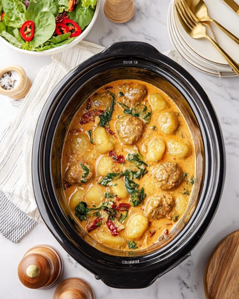 Crockpot Tuscan Meatballs With Gnocchi Recipe