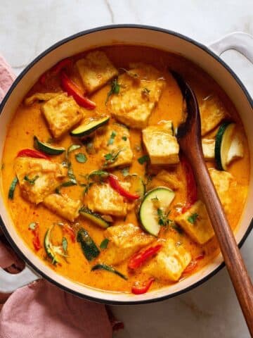 Vegetable Red Curry with Tofu Puffs Recipe