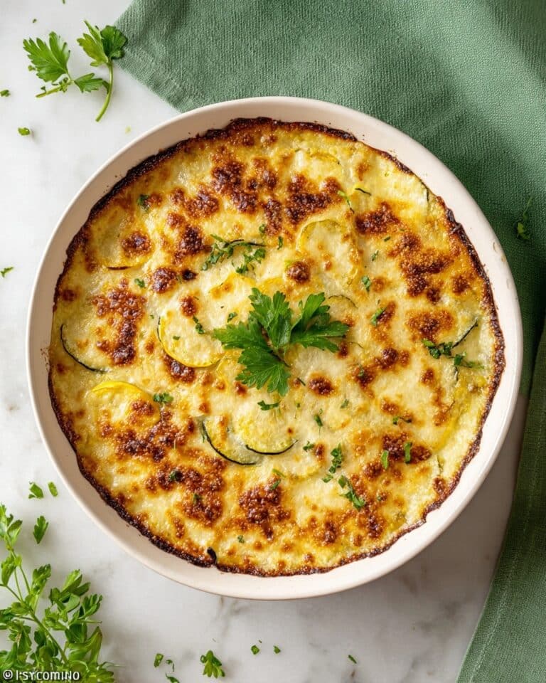 Baked Zucchini and Yellow Squash Casserole with Creamy Parmesan Sauce Recipe