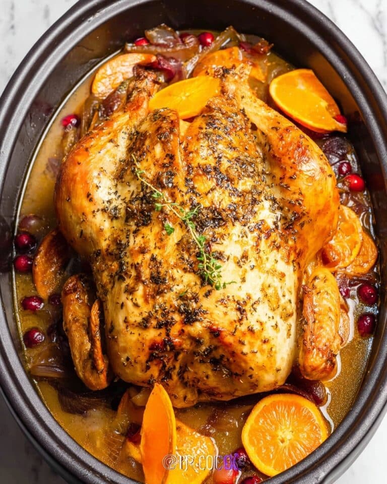 Slow Cooker Orange Herb Chicken with Cranberries and Vegetables Recipe