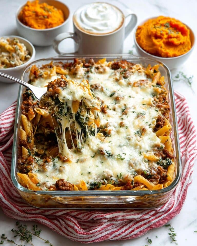 Pumpkin Baked Ziti with Sausage, Kale, and Sage Recipe
