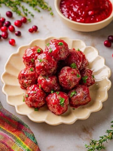 Maple Dijon Turkey Meatballs with Cranberry Glaze Recipe