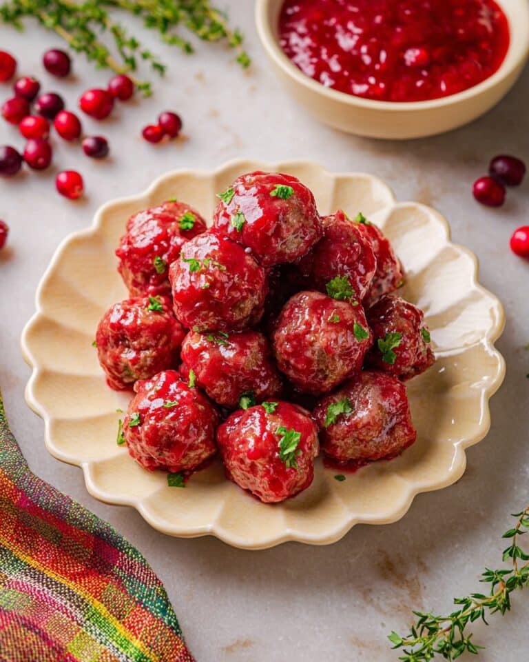 Maple Dijon Turkey Meatballs with Cranberry Glaze Recipe