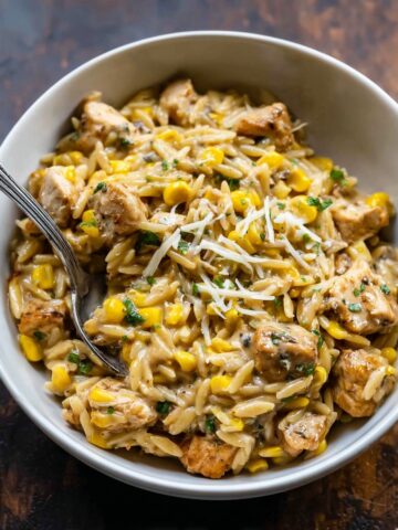 Creamed Corn Orzo with Chicken Recipe