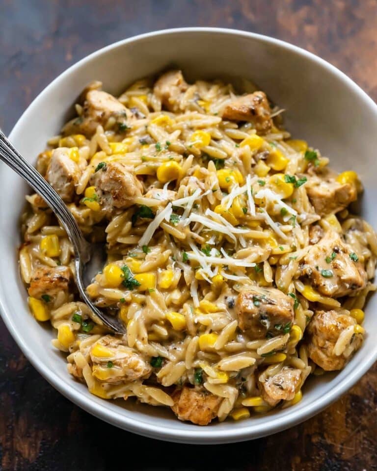 Creamed Corn Orzo with Chicken Recipe