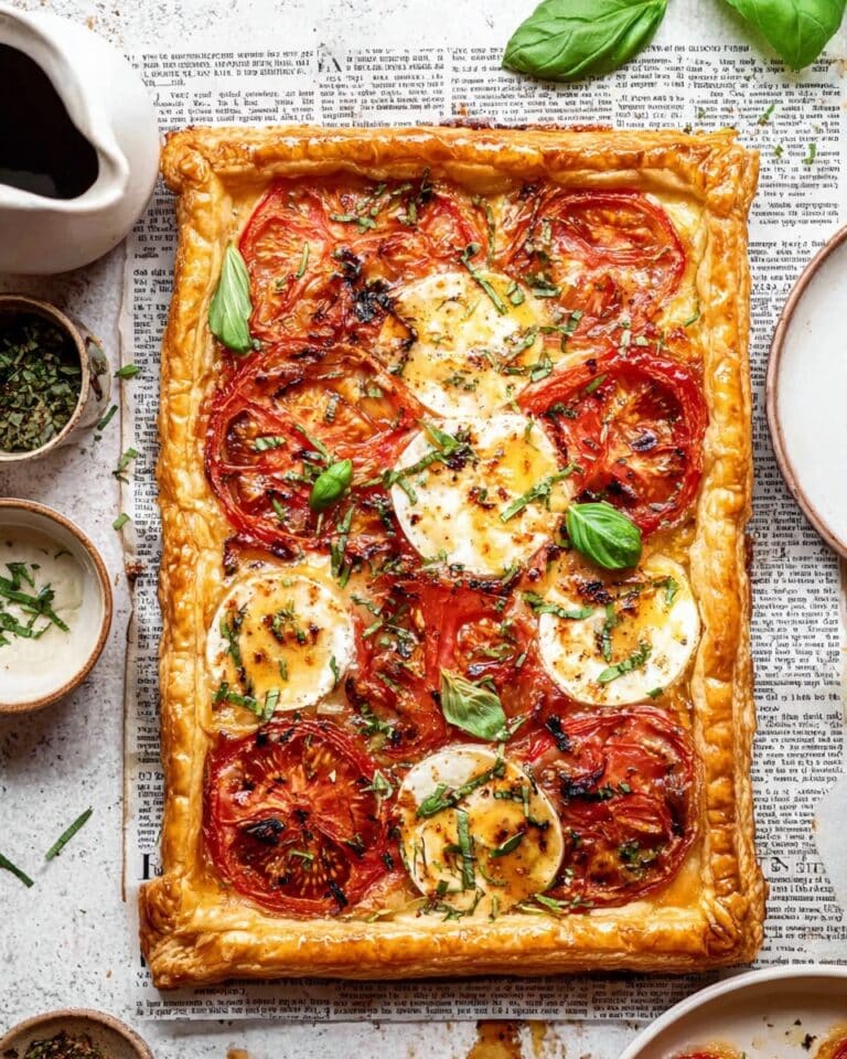 Tomato Puff Pastry Tart with Mozzarella Recipe