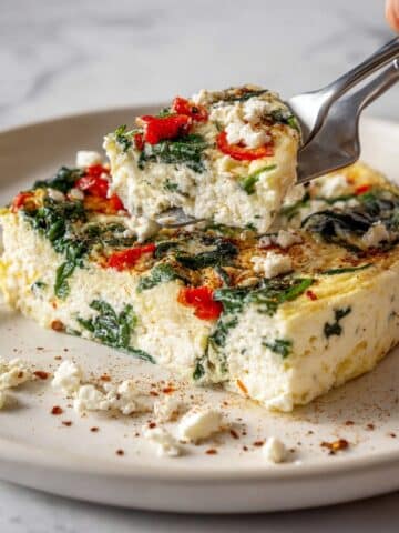 Egg White Breakfast Frittata with Spinach and Feta Recipe