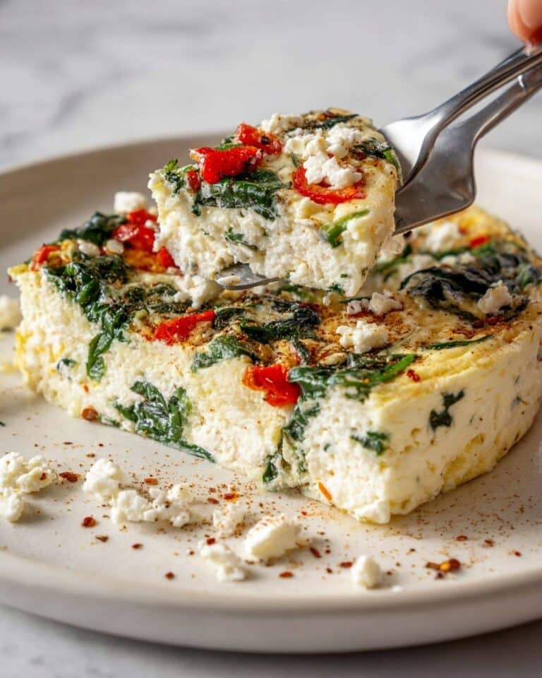 Egg White Breakfast Frittata with Spinach and Feta Recipe